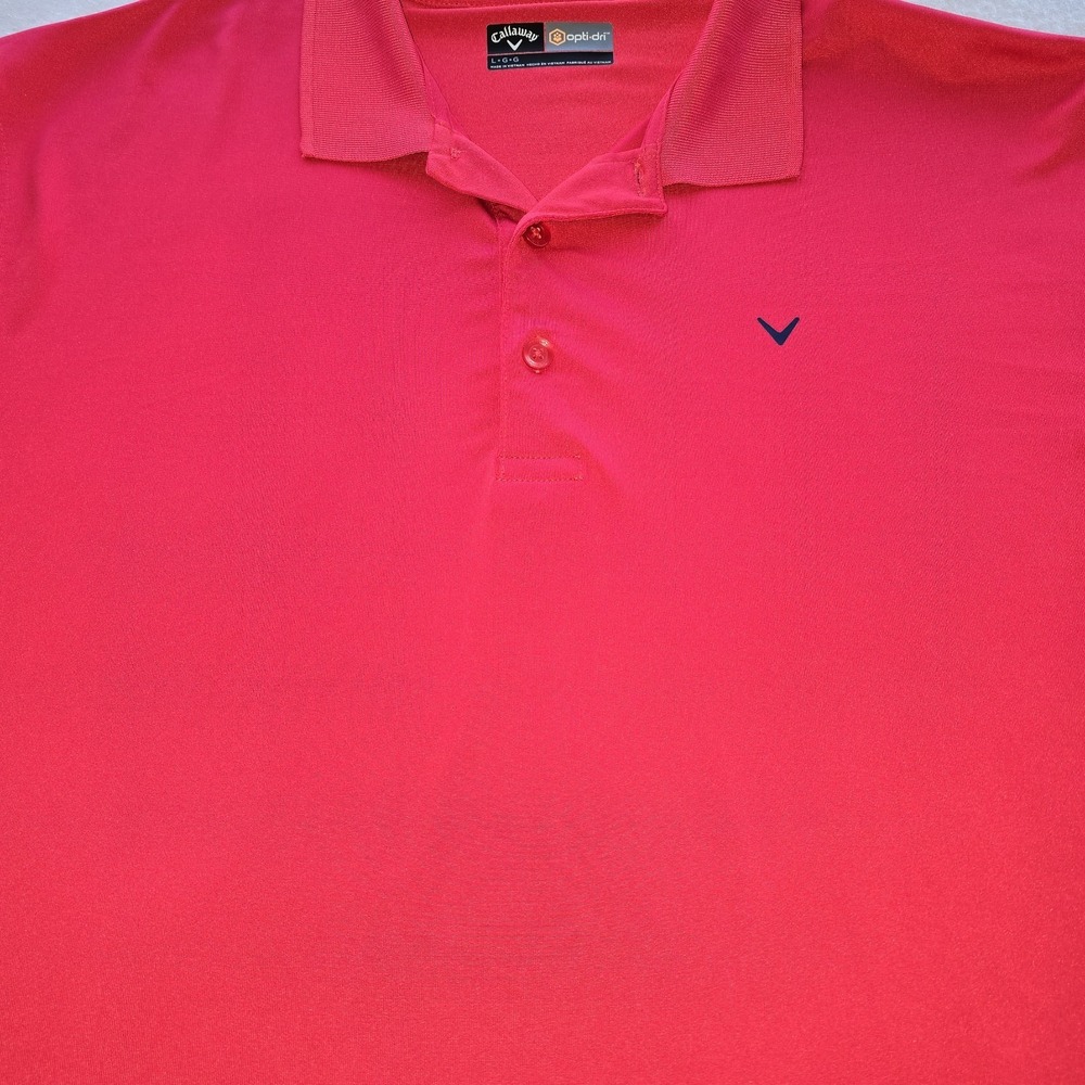 Callaway Golf Polo Mens L Dark Pink  Opti-Dri Performance‎ Athleisure Solid.....